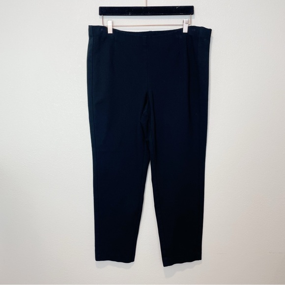 J Jill Ponte Knit Slim Leg Size Large Black Pull On Comfy Stretch - Picture 1 of 5